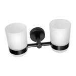 Нержавеющий двойной держатель со стаканами, черная матовая поверхность
